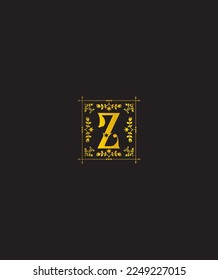 A distinct vintage charm and fun beautiful letter type Z monogram vector logo template