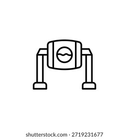 Distinctive Barrel Icon On Stand For Spirits Or Aging Drink