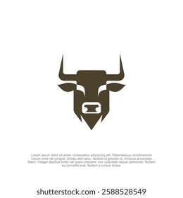 Distinctive and commanding cow, buffalo, and bull head logo, symbolizing strength, heritage, and vitality for a bold and versatile brand identity