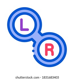 distinctive form left and right lens icon vector. distinctive form left and right lens sign. color symbol illustration