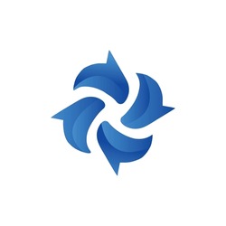 A distinctive and modern logo featuring four stylized blue, curved shapes arranged in a dynamic, circular formation around a central point. This design is associated with the Chakra Linux operating sy