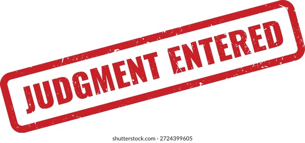 Sello de goma con textura grunge, ideal para documentos legales, sentencias judiciales o confirmaciones oficiales de procedimiento.