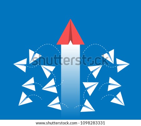 The distinctive red paper airplane