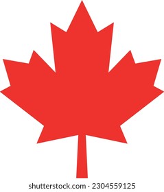 Distinctive vector illustration of the flag of Canada is its maple leaf with eleven points of red color on a white background. This drawing refers to the nature and flora of the country.