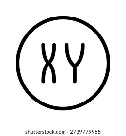 Distinctive XY Chromosome Icon Bundle for Genetic Gender Science and Professional DNA Research