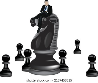 distinguished person sitting on checker representing the horse
