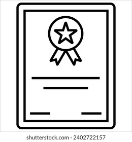 Distinguished Service Plaque, premium award icon in line style. High quality outline symbol of achievement