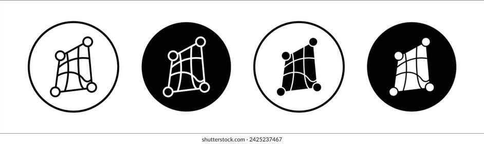 Distort flat line icon set. Distort Thin line illustration vector