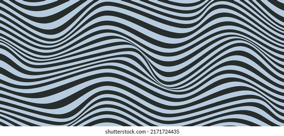 Distorted 3D Lnes background. Abstract  Lines Background. Vector Optical Ilusion