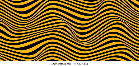Distorted 3D Lnes background. Abstract  Lines Background. Vector Optical Ilusion