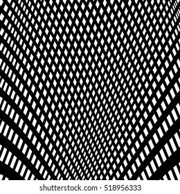 Distorted abstract monochrome pattern of asymmetric / irregular lines