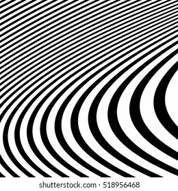 Distorted abstract monochrome pattern of asymmetric / irregular lines