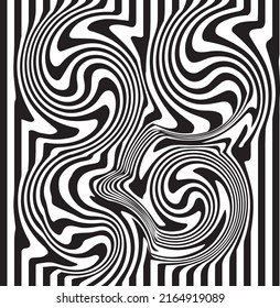 Elementos gráficos de líneas negras y blancas distorsionados eps vectoriales 10