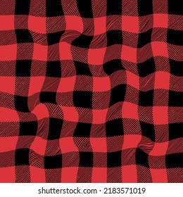 Distorted buffalo plaid seamless pattern background