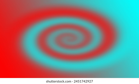 Distorted central twirl in shades of red and cyan. Landscape orientation.