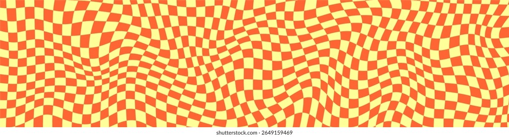 Distorted checkered background vector, offering a dynamic and abstract pattern with a modern edge. Ideal for digital art, graphic design, or energetic backgrounds needing visual interest.