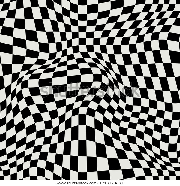 DISTORTED\
CHECKERED PATTERN. VECTOR SEAMLESS\
PATTERN