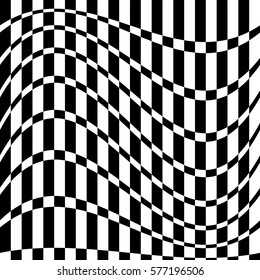 Distorted chequered (checkered) pattern with rectangles and squares