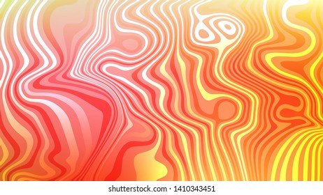 Distorted colorful background. Curved gradient lines. Vector illustration.