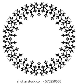 Distorted, deformed abstract radial, radiating element. Abstract shape on white