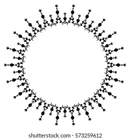 Distorted, deformed abstract radial, radiating element. Abstract shape on white