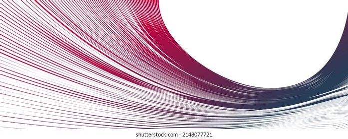 Distorted and deformed lines vector abstract background, curvature of space, 3D linear flow curve shape, science fiction.