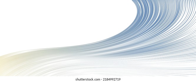 Distorted and deformed lines vector abstract background, curvature of space, 3D linear flow curve shape, science fiction.