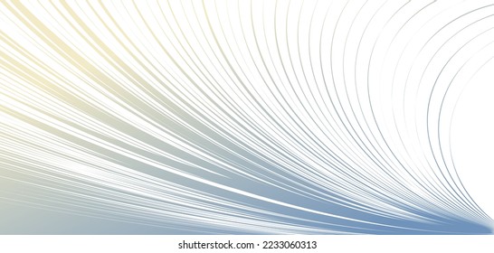 Distorted and deformed lines vector abstract background, curvature of space, 3D linear flow curve shape, science fiction.