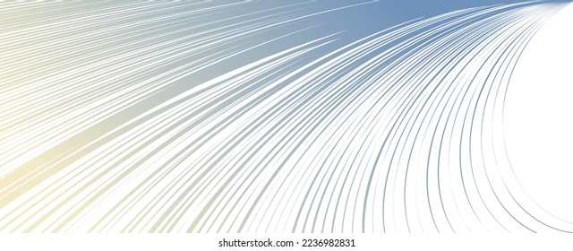 Distorted and deformed lines vector abstract background, curvature of space, 3D linear flow curve shape, science fiction.