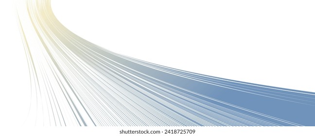 Distorted and deformed lines vector abstract background, curvature of space, 3D linear flow curve shape, science fiction.