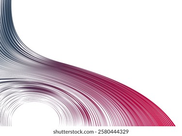 Distorted and deformed lines vector abstract background, curvature of space, 3D linear flow curve shape, science fiction.