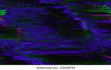 Distorted digital noise of the pixel screen of a computer monitor. Vector illustration.