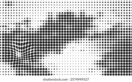 Distorted Dot Matrix, A Dynamic Study of Halftone, Variation, and Illusion in a Monochromatic Composition of Circles