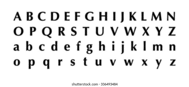 Distorted dotted font vector illustration.