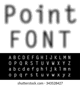 Distorted dotted font vector illustration.