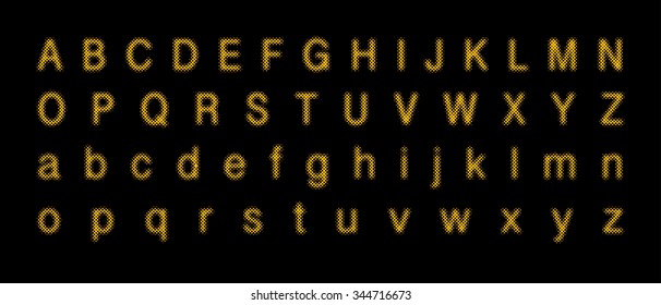 Distorted dotted font vector illustration.
