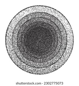 Distorted geometric circle . Minimal art design . Noise destroyed  logo . Trendy grainy shapes . Graph print texture .Spray effect .Grunge texture . Distressed element .vector 