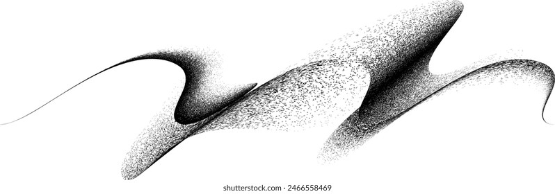 Distorted geometric half circle . Minimal art design . Noise destroyed logo . Trendy grainy shapes . Graph print noise texture .Spray effect .Grunge texture . Distressed element .vector