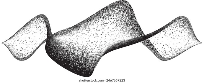 Distorted geometric half circle . Minimal art design . Noise destroyed logo . Trendy grainy shapes . Graph print noise texture .Spray effect .Grunge texture . Distressed element .vector