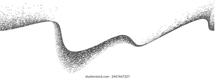 Distorted geometric half circle . Minimal art design . Noise destroyed logo . Trendy grainy shapes . Graph print noise texture .Spray effect .Grunge texture . Distressed element .vector