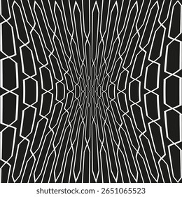 Padrão geométrico distorcido. Ilusão de linha distorcida. Perspectiva abstrata Vetor. Arte visual hipnótica.