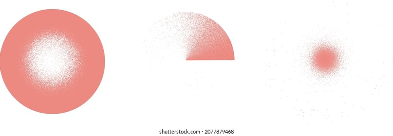 Distorted geometric shape . Minimal art design . Noise destroyed circle logo . Trendy defect error shapes . Glitched frame .Spray effect .Grunge texture . Distressed element .vector 