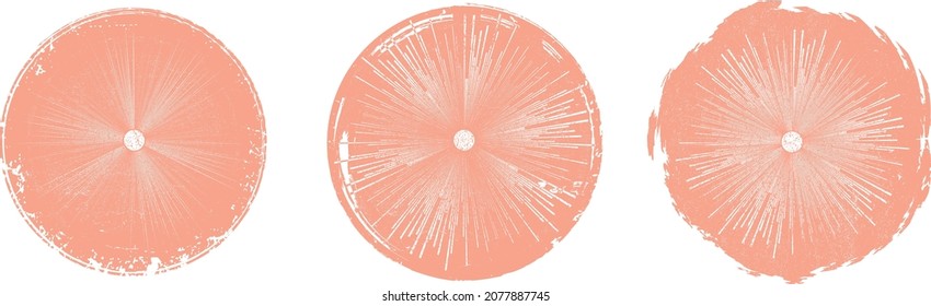 Distorted geometric shape . Minimal art design . Noise destroyed circle logo . Trendy defect error shapes . Glitched frame .Spray effect .Grunge texture . Distressed element .vector 