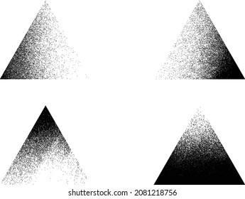 Verzerrte geometrische Form . Minimales Kunstdesign . Rauschen zerstörte Dreieck-Logo. Trendgraue Formen. Graph Print Textur .Spray-Effekt .Grunge Textur . Distressives Element .Vektor 