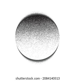 Distorted geometric shape . Minimal art design . Noise destroyed circle logo . Trendy grainy shapes . Graph print texture .Spray effect .Grunge texture . Distressed element .vector 
