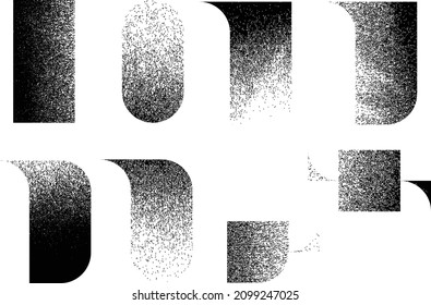 Verzerrte geometrische Form . Minimales Kunstdesign . Rauschen zerstört Logo. Trendgraue Formen. Graph Print Textur .Spray-Effekt .Grunge Textur . Distressives Element .Vektor 