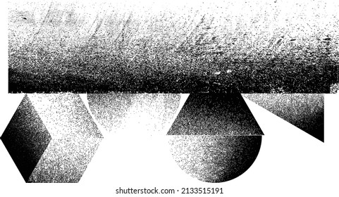Distorted geometric shape . Minimal art design . Noise destroyed  logo . Trendy grainy shapes . Graph print texture .Spray effect .Grunge texture . Distressed element .vector 