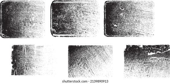 Distorted geometric shape . Minimal art design . Noise destroyed  logo . Trendy grainy shapes . Graph print texture .Spray effect .Grunge texture . Distressed element .vector 