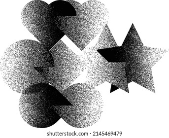 Verzerrte geometrische Form . Minimales Kunstdesign . Rauschen zerstört Logo. Trendgraue Formen. Graph Print Textur .Spray-Effekt .Grunge Textur . Distressives Element .Vektor 