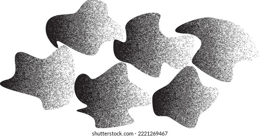 Verzerrte geometrische Form . Minimales Kunstdesign . Rauschen zerstört Logo. Trendgraue Formen. Graph Print Textur .Spray-Effekt .Grunge Textur . Diagonal Distressive Element .Vektor 